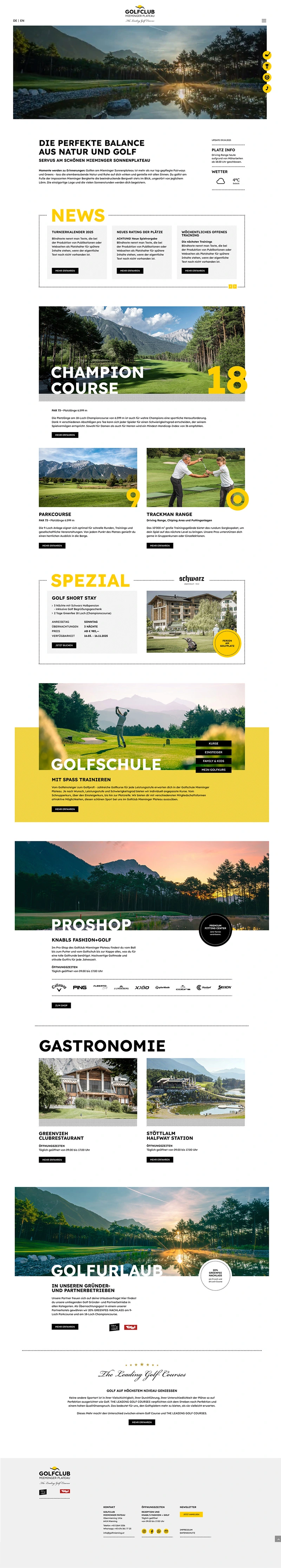 Website-Vorschau Golfclub Mieming Plateau