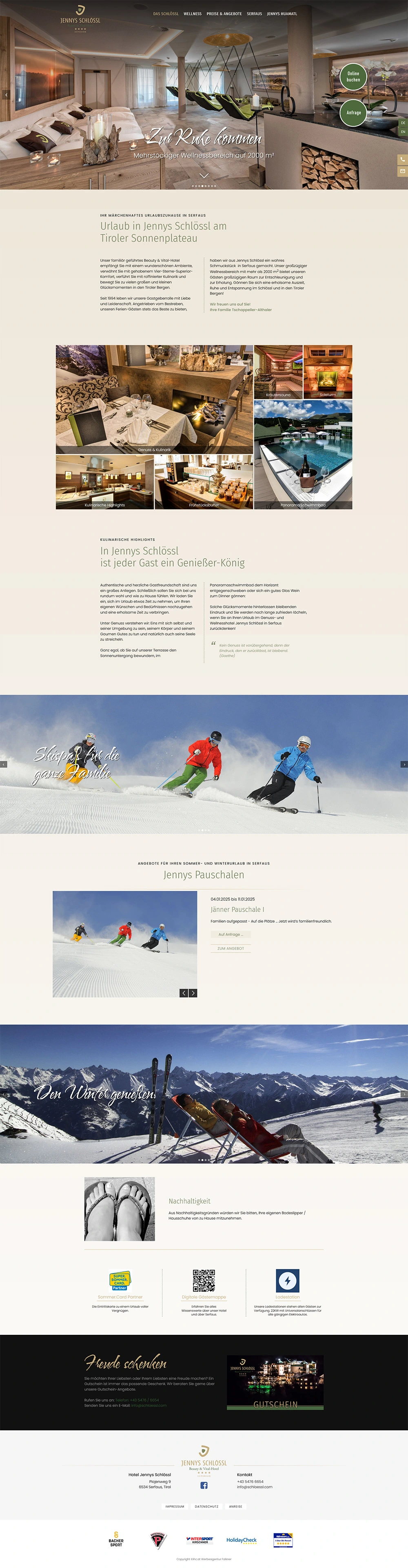 Website-Vorschau Hotel Jennys Schlössl